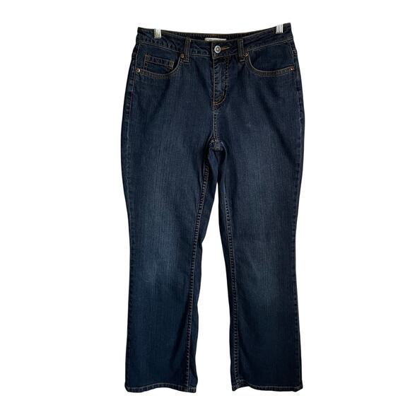 Coldwater Creek Jeans Natural Fit Bootcut Blue Denim Dark Wash Bootcut Sz 6P - Picture 1 of 14